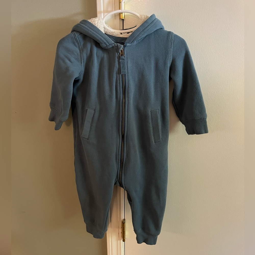 Primary fleece lined zip romper 12-18 months